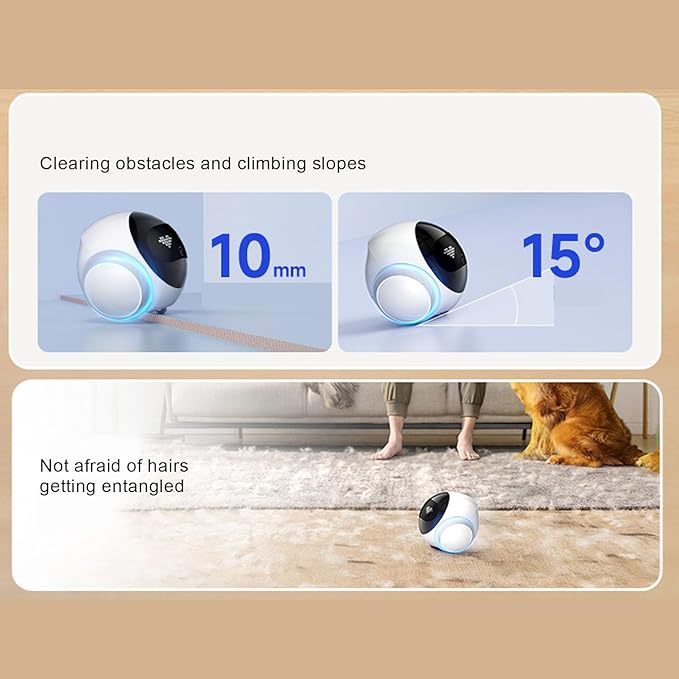 ZJchao Smart Mobile Pet Camera Robot with 1080P HD 2-Way Audio Motion Detection Auto Recharge Night Vision for Dogs Cats Babies Elderly Home Security