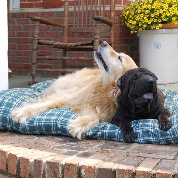 Carolina Pet Blue Plaid Shebang Rectangle Indoor/Outdoor Dog Bed S