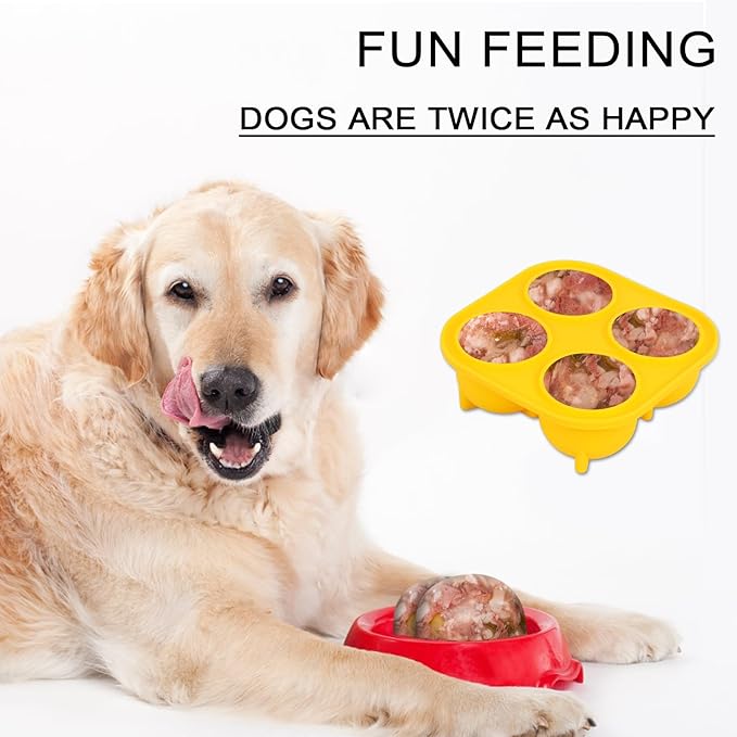 YeeBeny Dog Treat Molds for Freezer - Yellow Snack Tray for Small Dogs, Freeze Refill Treats, Easy to Clean Silicone Mold