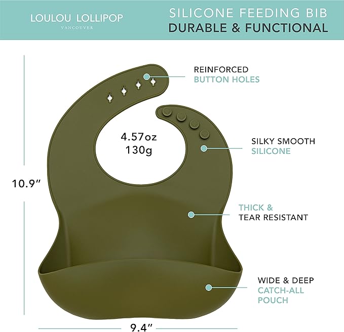 Loulou Lollipop Soft, Waterproof Silicone Feeding Bib