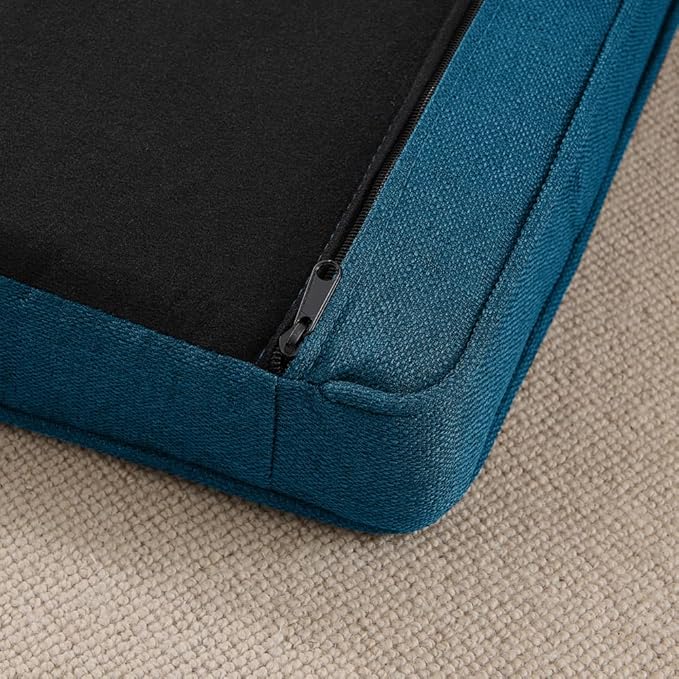 55" Elevated Dog Sofa Couch for Large and Oversized Dogs, Comfortable Linen Fabric Pet Bed with Thick Cushion, Durable Raised Dog Couch with Tufted Armrests, Stylish Modern Pet Furniture