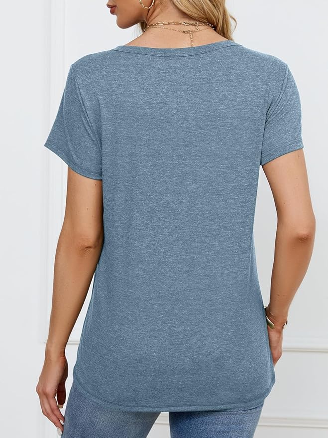 Soft Short Sleeve Shirts for Women, Crew Neck T Shirts for Women Loose Fitting Lightweight Top Basic Tee Shirt