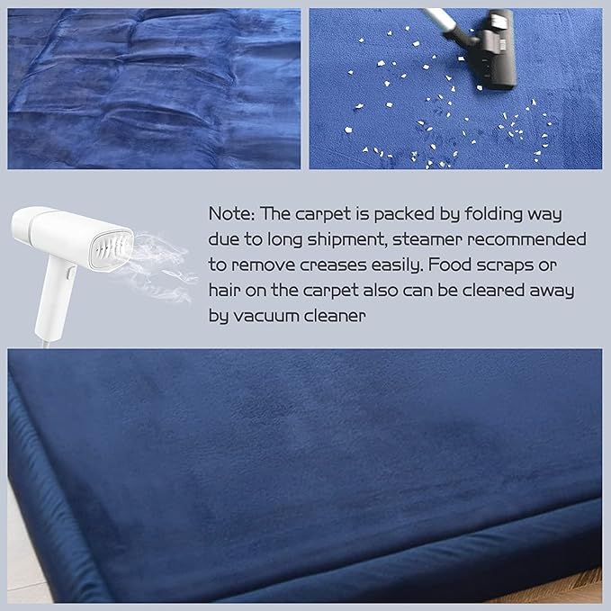 MAXYOYO Baby Play Mat, 1.2" Thick Memory Foam Soft Padded Carpet with Non-Slip Backing, 3x5 ft Japanese Tatami Rug Living Room for Kids, Toddler, Children, Nusery(Navy)