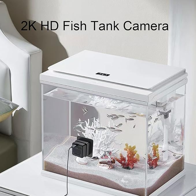 GOWENIC Reptile & Aquarium Camera, 2K Anti Glare Fish Tank & Terrarium Camera with Night Vision, AI Motion Detection,140 Ultra Wide Angle,2.4G WiFi, for Fish,Lizard, Reptile Pet