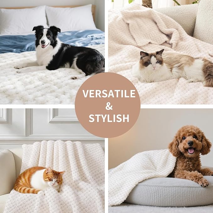 Pet Blanket Warm Soft Dog Blankets Washable Cat Throw Blankets Sofa Bed Couch Furniture Protector Cover for Small Medium Large Dogs Cats, Green, 39" x 47"