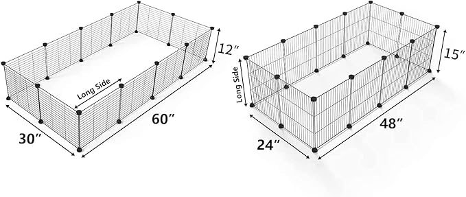 Small Animal Playpen, Guinea Pig Cages, Pet Playpen, Rabbit Cage,Small Animal Cage, Puppy Kitten Dog Playpen, Indoor Outdoor Portable Metal Wire Yard Fence,15 X 12 Inch, 16 Panels, Black.