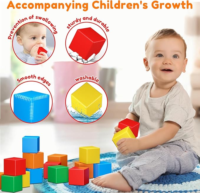 Magnetic Blocks,32PCS Magnetic Building Blocks for Toddlers Age 3-5 Magnet Cubes Toys STEM Educational Sensory Montessori Toys 1-3 Christmas Birthday Gifts for Kids Ages 3 4 5 6 Year Old Boys Girls