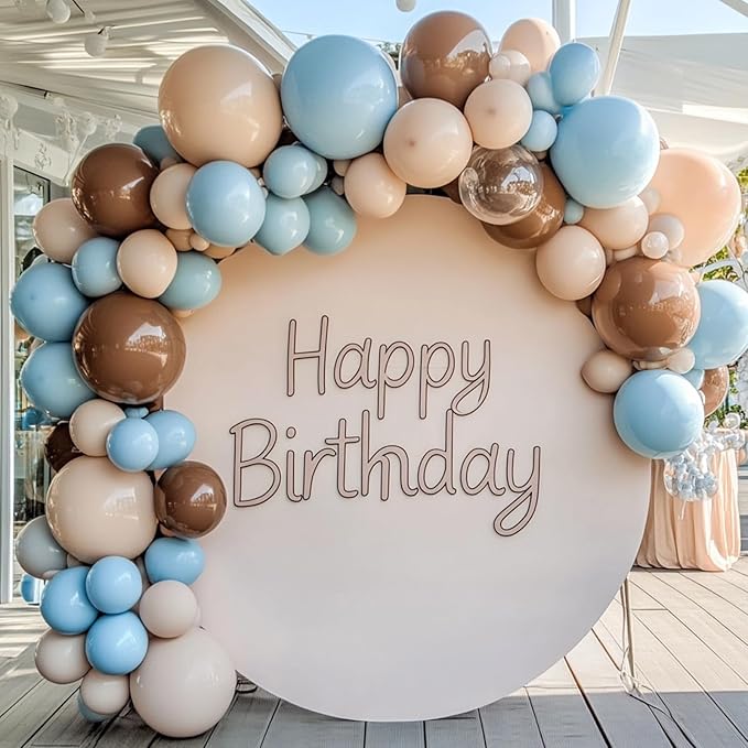 RUBFAC 129pcs Brown Balloons Different Sizes 18 12 10 5 Inches for Garland Arch Kit, Premium Boho Coffee Brown Latex Balloon for Birthday Party Graduation Wedding Anniversary Baby Shower Decoration
