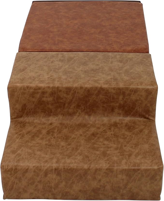 SoftScape Rustic Kid Playtime Climber, Indoor Active Playset for Toddlers and Children, Safe Soft Foam for Crawling and Sliding (3-Piece Set) - Distressed Faux Leather Assorted