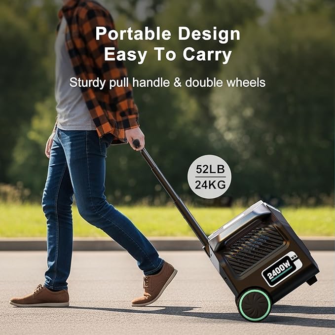 IEE 2400W/2048Wh Solar power station With 200W Solar Panel,P2400 Solar Generator,1800W Super Fast Charging, LiFePO4 (LFP) Battery,APP Control Emergency Power Station for Home, Camping, Power Outages