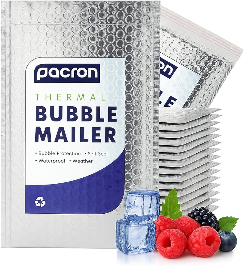 500-Pack Insulated Silver Thermal Bubble Mailers 15 x 17 - Waterproof Metallic Foil Self-Sealing Padded Envelopes for Cold Shipping, Perishables, Food, Cosmetics, Pharmaceuticals