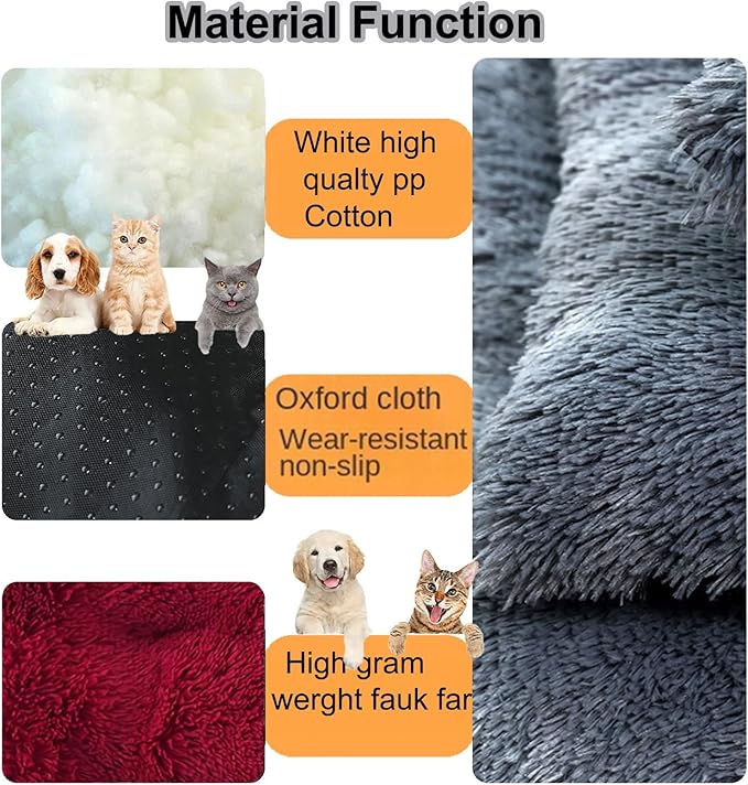 Dog Crate Mat, Dog Bed for Large Dogs, Comfy Fluffy Kennel Pad Anti-Slip for Dog beds & Furniture, Quilted Dog Bed for Pets for Medium/Small Dogs Cats (Color : Red, Size : 43x29)
