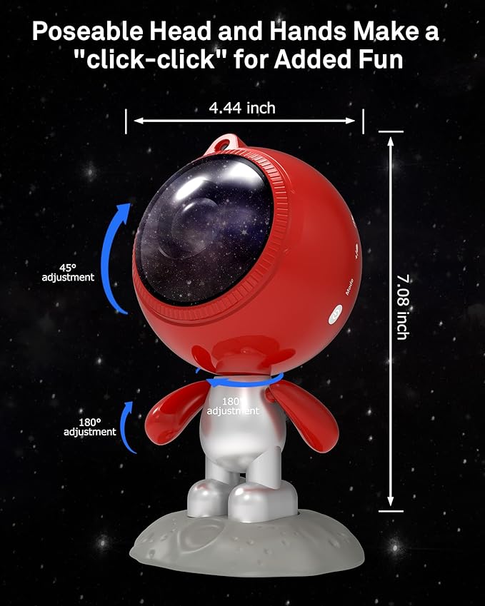 Astronaut Galaxy Projector, AIRIVO Star Projector for Bedroom, Robot Galaxy Projector Night Light for Kids, Bluetooth Speaker Ceiling Projector, Room Decor Gifts for Adults, Teens, Christmas