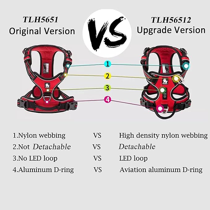 TRUE LOVE Dog Harness No Pull Nylon Reflective Pet Harness Adjustable Comfortable Control Step-in Brilliant Colors Truelove TLH56512