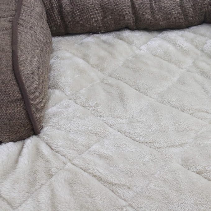 Pet Dog Bed Furniture Protector Cover Dog Couch Sofa Cushion Bed with 3-Sides Removable Cushions, Washable Collapsible Pet Blanket Mat Cave for Dog Cat and Other Animal
