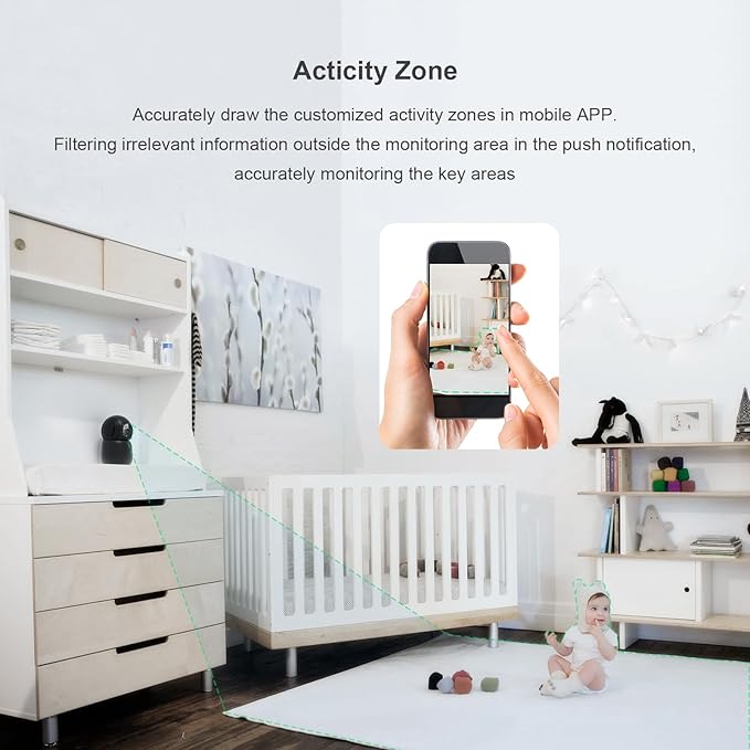 Pet Camera Indoor, Security Camera Wireless with 2k 360 Translation 90 Tilt Auto Tracking Motion Detection Night Vision Live Notice Schedule Share View, Pet Camera With Phone App 2.4GHz, 2 Pack