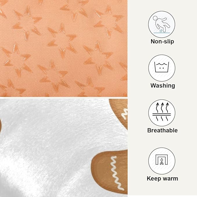 Christmas Cookie Gingerbread Man Pet Bed Cute Dog Bed Mat Absorbing Non Slip Pad Pet Sleeping Mat for Small, Medium, and Large Dogs Puppy Cat 24 in x 18 in