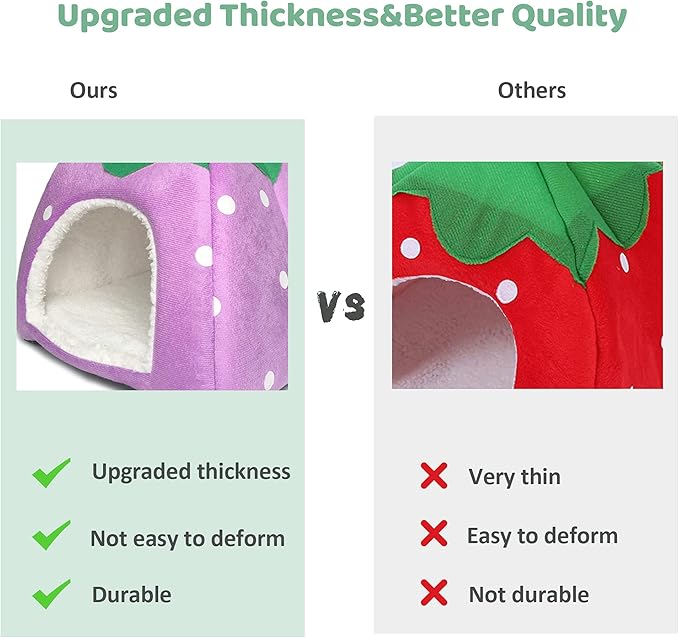 Guinea Pig Hideout Bed Dwarf Rabbit House Cave Accessories Cozy Hide-Out for Little Bunny Hedgehog Ferret Chinchilla&Other Small Animals