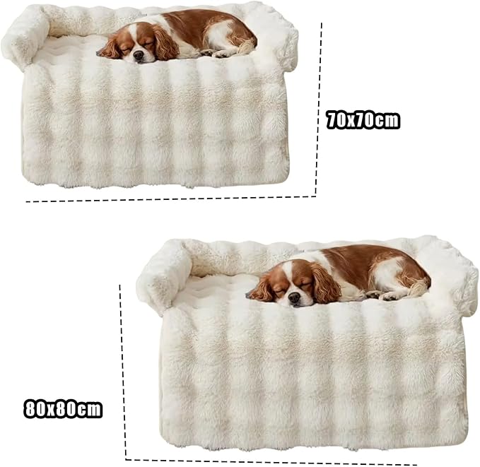 Dream Cloud Pet Sofa Bed, Dream Cloud Pet Sofa Bed Cover, Cozy Rabbit-Velvet Non-Slip Washable Fluffy Plush Pet Mat for Furniture Protection, Soft Couch Bed for Dogs & Cats (Gray, 80X80 CM)