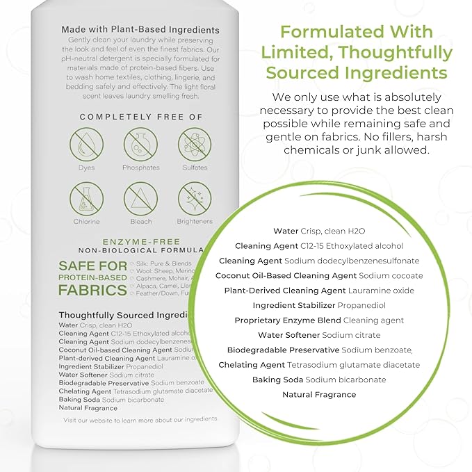 Heritage Park Silk & Wool Spring Magnolia Floral Scent, pH-Neutral Laundry Detergent - Enzymes-Free, Ultra Concentrated (4 fl oz Trial Size)