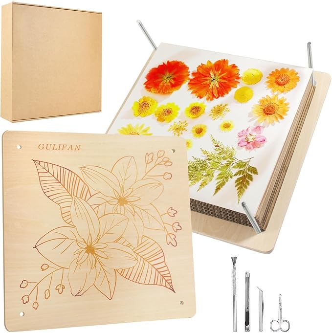 Extra Large Flower Press Kit 10.8 x10.8 inches with Storage Bag, DIY Arts and Craft Kit 10 -Layers, Ideal Gift for Flower & Plant Lovers