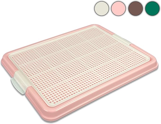 Dog Pee Pad Holder, Puppy Potty Training Tray 22.5”X16.5” for Small Dogs (Pink)