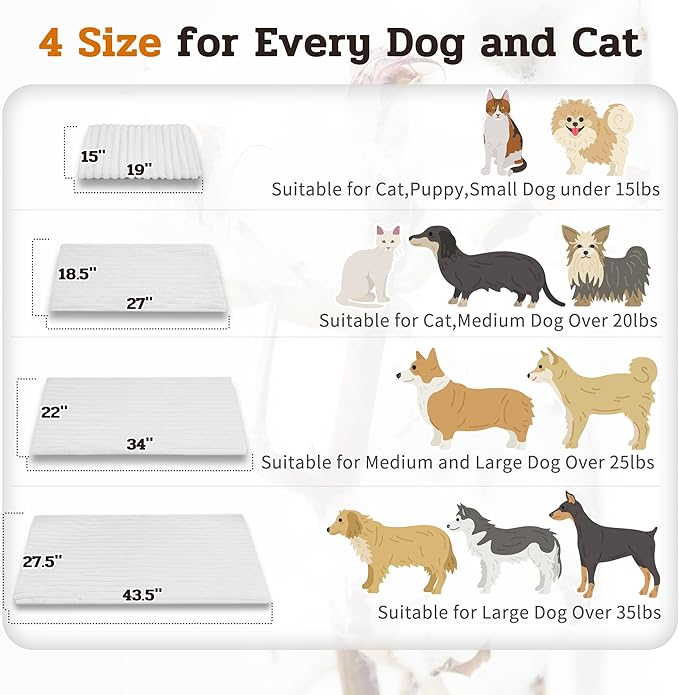 NWK Pack of 4 Fluffy Self Warming Cat Mat, Cat Blanket, Thermal Dog Mat, Washable, Non-Slip Bottom for Sofa & Crate & Kennel & Car Seat (Creamy White, Medium (27'' X 18.5'' X 0.7''))