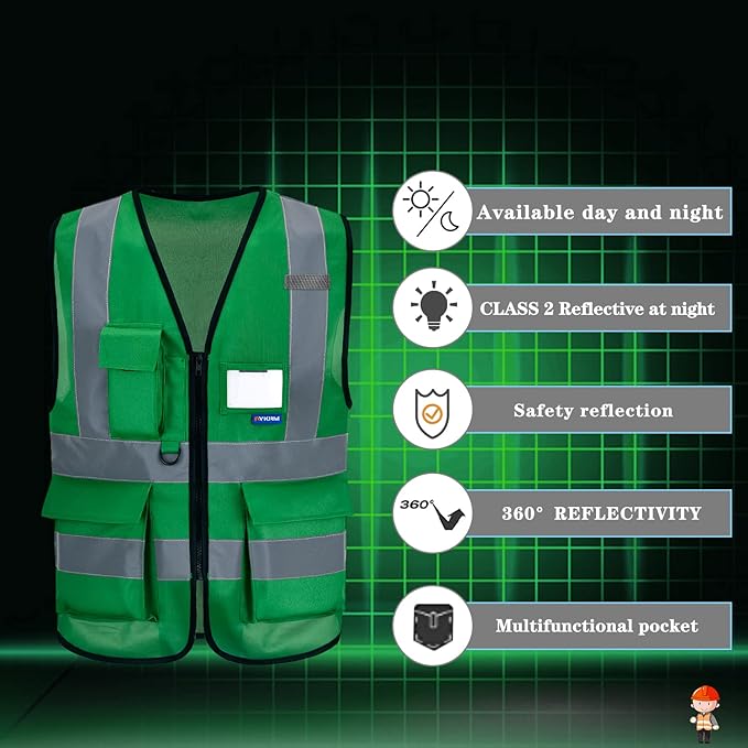 small womens safety vests green