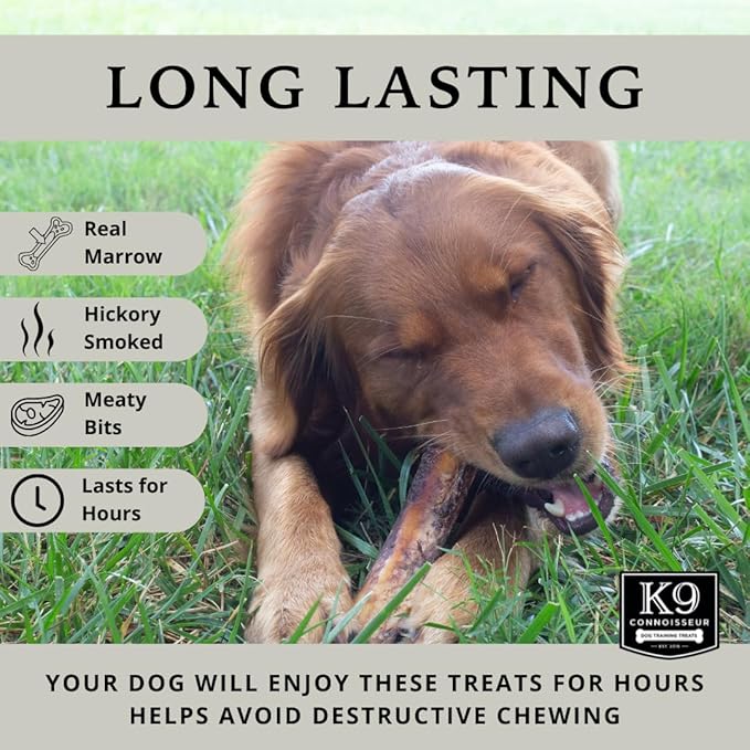 K9 Connoisseur Beef Marrow Dog Bones for Small Breed Dogs USA Made Natural Long Lasting Single Ingredient Doggie Delight Filled Bone Slice Chew Treat Best for Dogs Or Puppies Upto 15 Pounds - 1 Pack