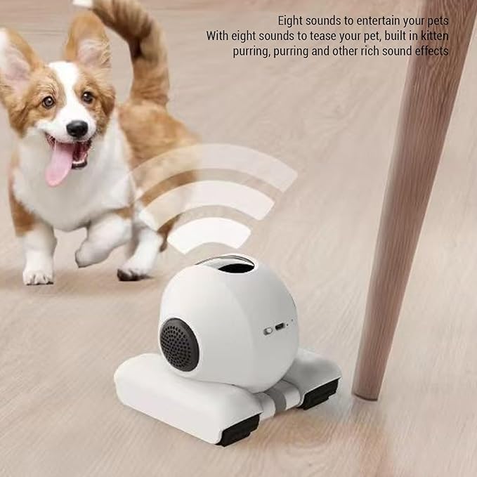Pet Camera, 1920x1080 HD 2 Way Talk Motion Detection Auto Cruise 360 Rotation, with 6 Actions 8 Sounds for Cats and Dogs, APP Control Storage Indoor Security Camera (64G)