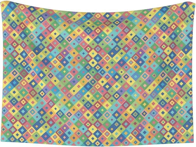 Reversible Plush Dot Pet Blanket for Dogs and Cats, Rainbow Diagonal Plaid, Ultra Soft Two Sided Design with Warm Fuzzy Side and Smooth Side for Comfort