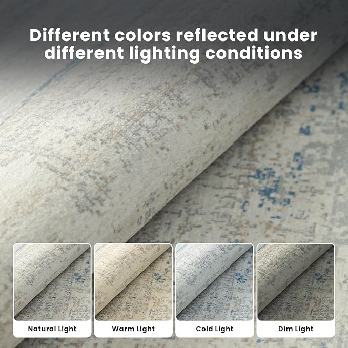 Washable Rugs 4x6 Area Rugs for Living Room- Modern Abstract Rugs for Bedroom
