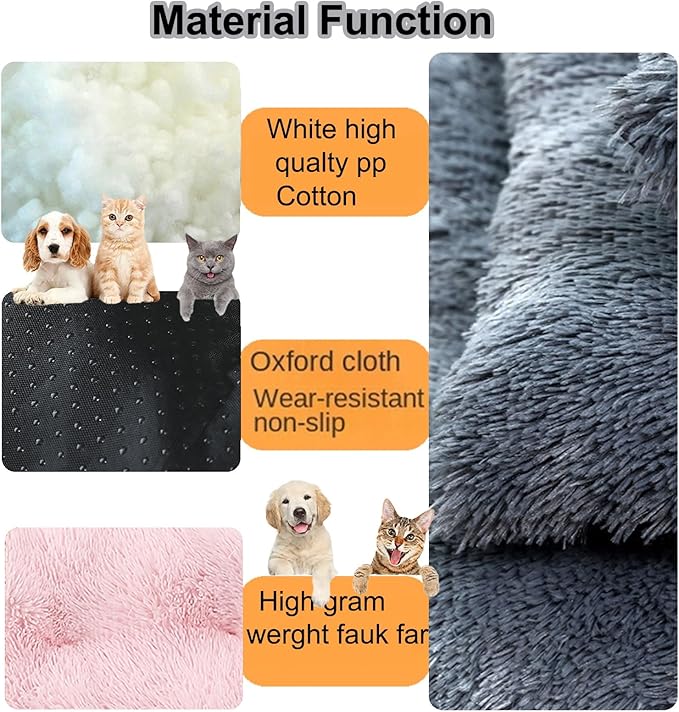 Dog Crate Mat, Dog Bed for Large Dogs, Comfy Fluffy Kennel Pad Anti-Slip for Dog beds & Furniture, Quilted Dog Bed for Pets for Medium/Small Dogs Cats (Color : Pink, Size : 25x18)