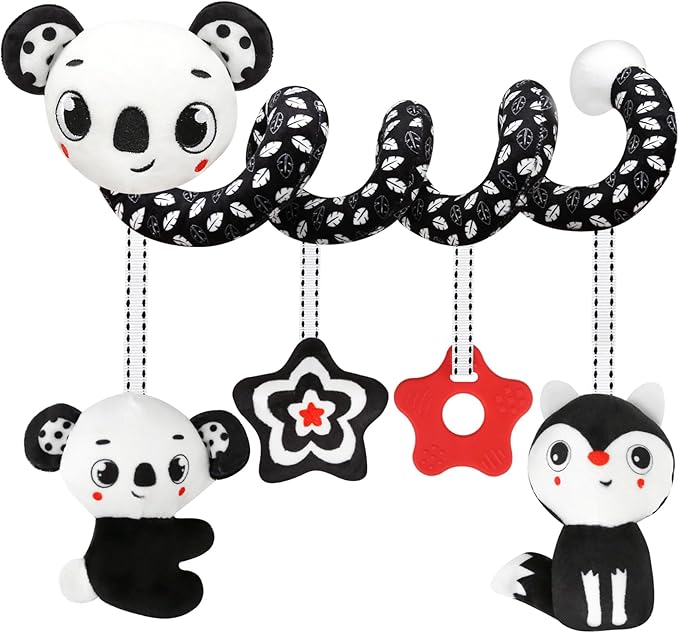 Black and White High Contrast Baby Toys - Sensory Infant Hanging Carseat & Stroller Toy for Newborns 0-6,6-12Months Perfect Easter Birthday & Baby Shower for Babies Boys Girls