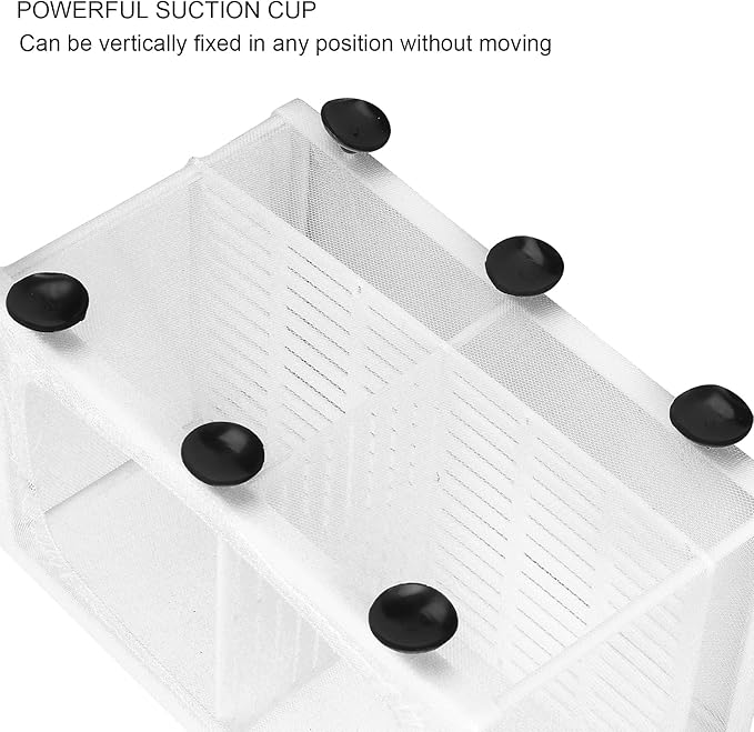 Fish Breeder Box, Fish Isolation Boxes with Suction Cups Hatching Incubator Isolation Box for Small Fishes Hatchery(L with Partition)