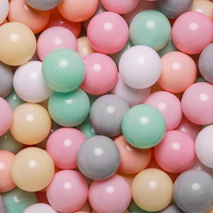GOGOSO Balls for Ball Pit - Plastic Ball for Toddlers 1-3, Baby Kids Ball Pool Decoration 50 100 200 300 500 1000 (6 Colors, 200 Balls)