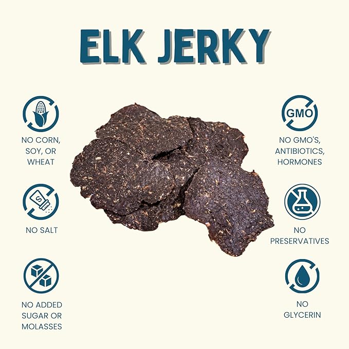 Winnie Lou Elk Jerky Dog Treats – Limited Ingredient, Human Grade, Training Treats for Small, Medium & Large Dogs, USA Made, High Protein, Chews, Hypoallergenic, Sensative Stomach (1 Pack)