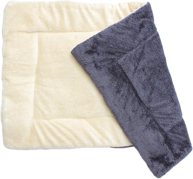 Downtown Pet Supply - Comfort Dog Crate Mat - Soft Fleece Nap Mat - Machine Washable - Oatmeal/Charcoal - 35 in x 22 in - Large