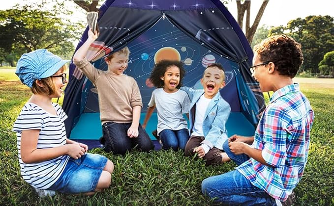Space World Play Tent-Kids Galaxy Dome Playhouse for Boys and Girls Imaginative Play Popup Tent for Kids Indoor/Outdoor Fun,Perfect Kid’s Gift- 47" x 47" x 43"