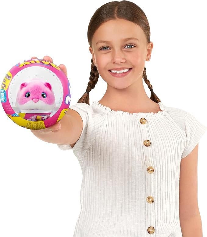 Pets Alive Hamstermania (Pink) by ZURU Hamster, Electronic Pet, 20+ Sounds Interactive, Hamster Ball Toy for Girls and Children