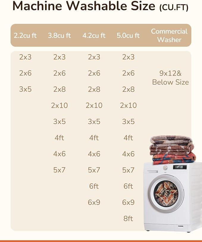 BESTSWEETIE Area Rug 6x9 Rug Machine Washable Non-Slip Low Pile Print Pattern