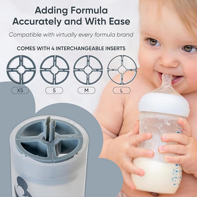 Formula Dispenser - Completely Replaces Hand Scooping - Fill The Desired Portion with just a Few clicks - Formula Container to go - 10ounces Baby Milk Powder Storage