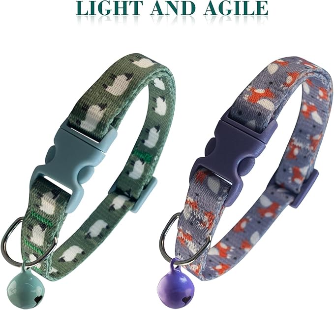 Yizepet Cat Collars, Breakaway Kitten Collar, Cute Kitty Collar in 2 Pack, Pet Supplies Accessories