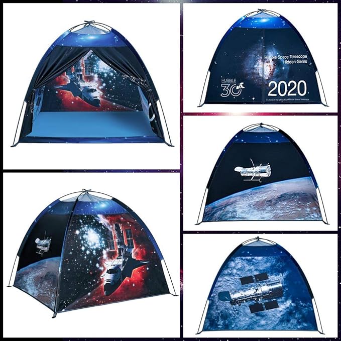 Play Tent for Boys and Girls- Space Shuttle Atlantis with Hubble Dome Tent for Kids Gift- ToddlerPop Up Tent Playhouse for Indoor Imaginative and Physical Play- 47" x 47" x 43" (Hubble)