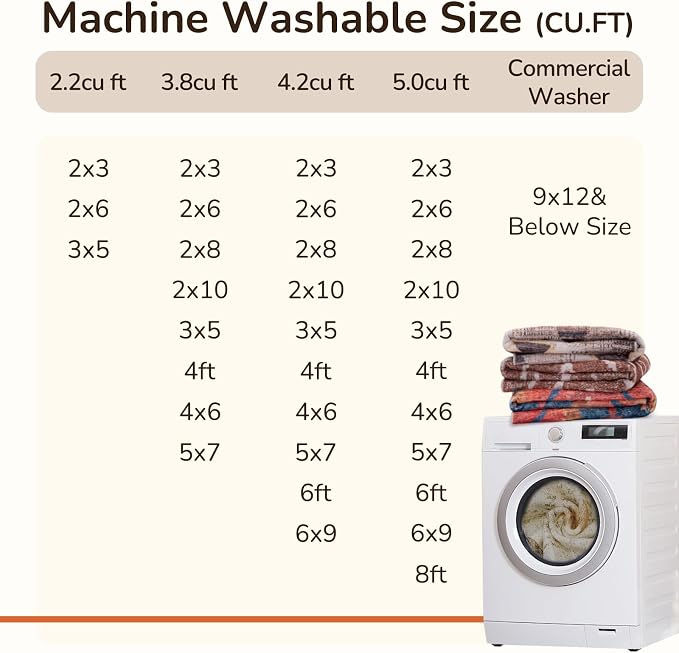 BESTSWEETIE Area Rug 2x10 Rug Machine Washable Non-Slip Low Pile Print Pattern