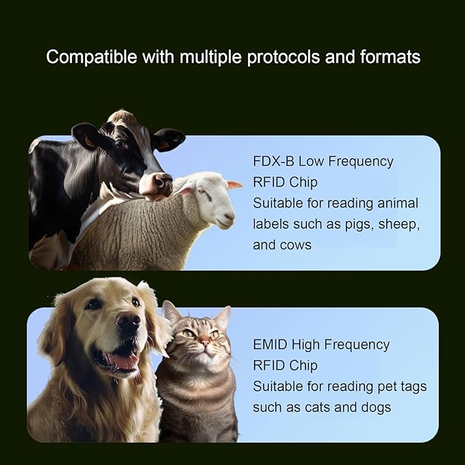 VBESTLIFE Pet Microchip Scanner Reader, 134.2kHz 125kHz Dog Chip Scanner for Animal, Pet, Pigs, Cats, Supports EMID & FDX B Tag, USB Data Upload