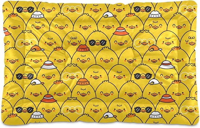 Cute Funny Ducks Pet Bed Cute Dog Bed Mat Absorbing Non Slip Pad Pet Sleeping Mat for Small, Medium, and Large Dogs Puppy Cat 24 in x 18 in