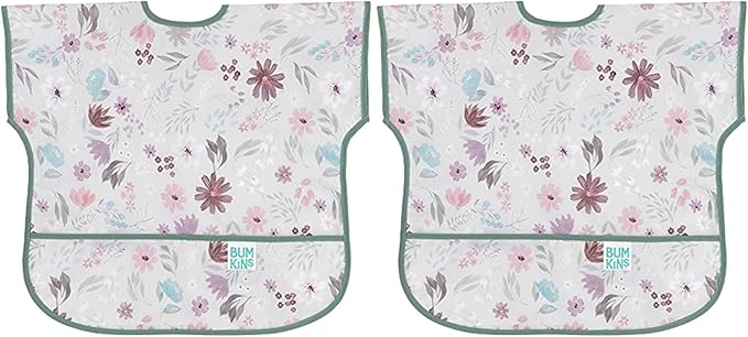 Bumkins Bibs - Toddler Bibs, Waterproof, Large for 1-3 Years, Short Sleeve