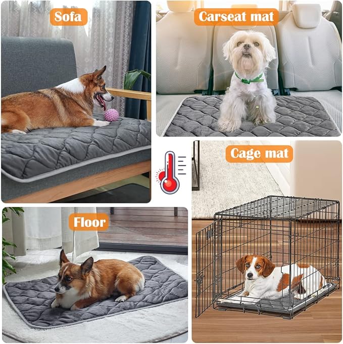 ULIGOTA Self-Warming Cat Bed and Heating Mat - Thermal Pet Bed for Dogs and Cats - Crate Pad