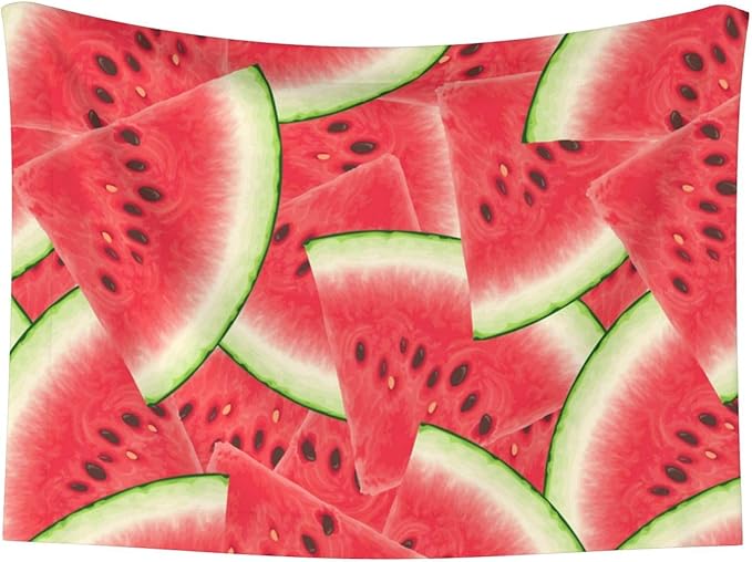 Pet Blanket for Car Rides Vet Visits, Watermelon Fruit Summer Art, Two Sided Reversible Plush Design with Bumpy Dot Side Offers Comfort Home Piece On Go Travel